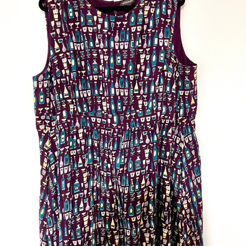 Retro "Cocktails" A-Line Plus-Size Dress with pockets!